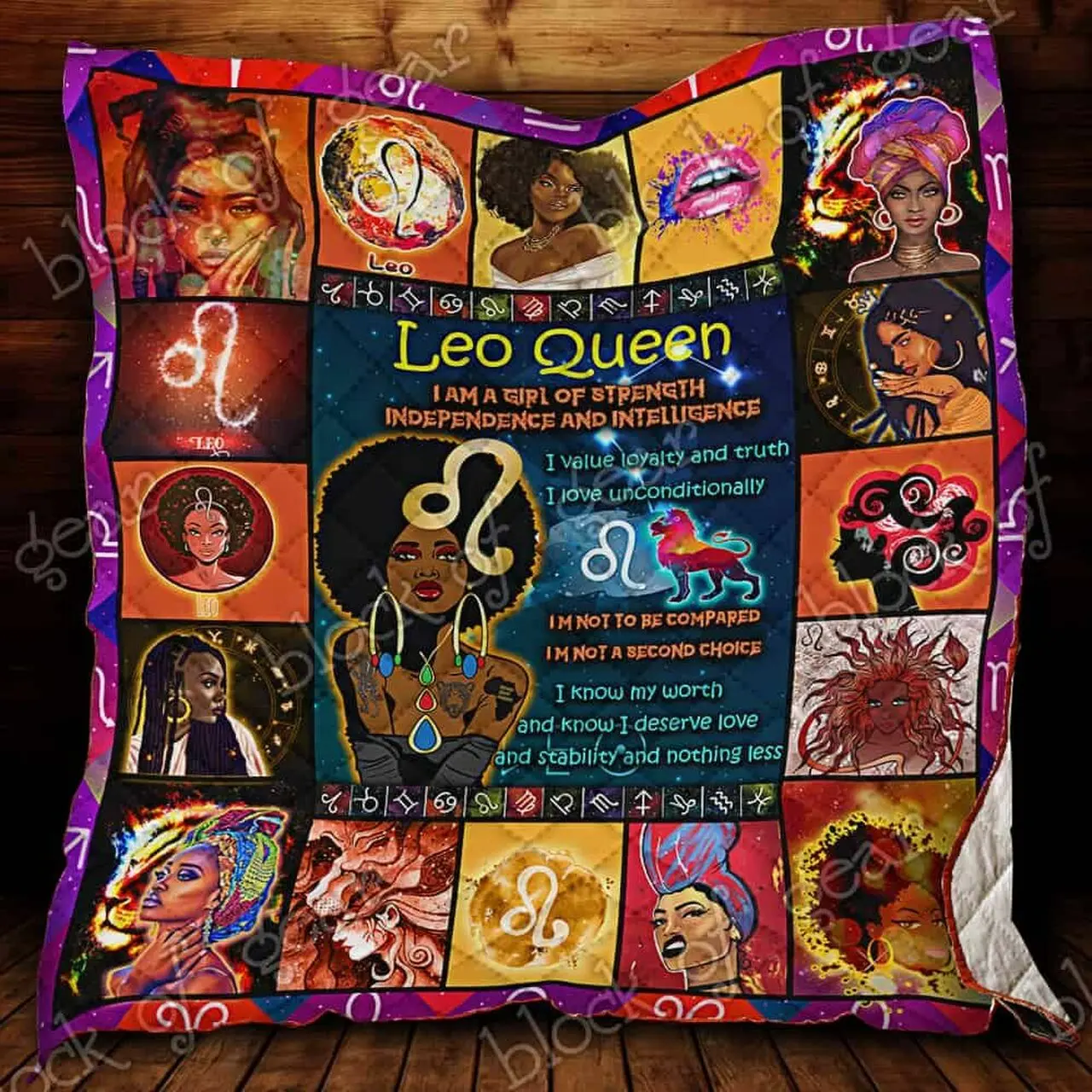 Leo Black Queen Cl19100508Mdq Quilt Blanket and Home Decor