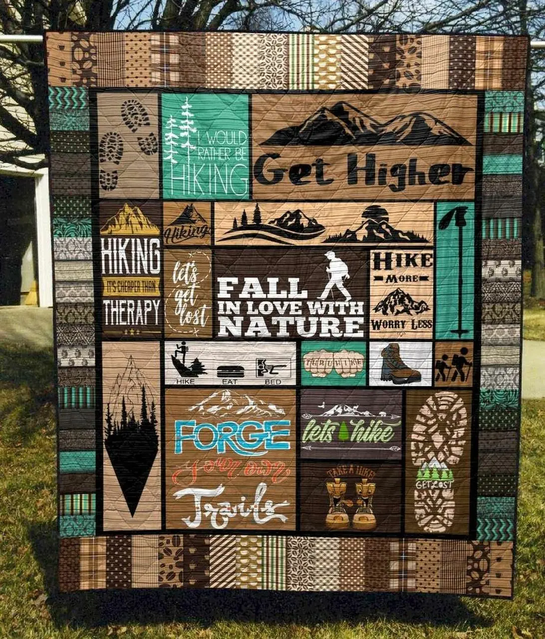 Let Go Hiking Pkd200687 Quilt Blanket and Home Decor