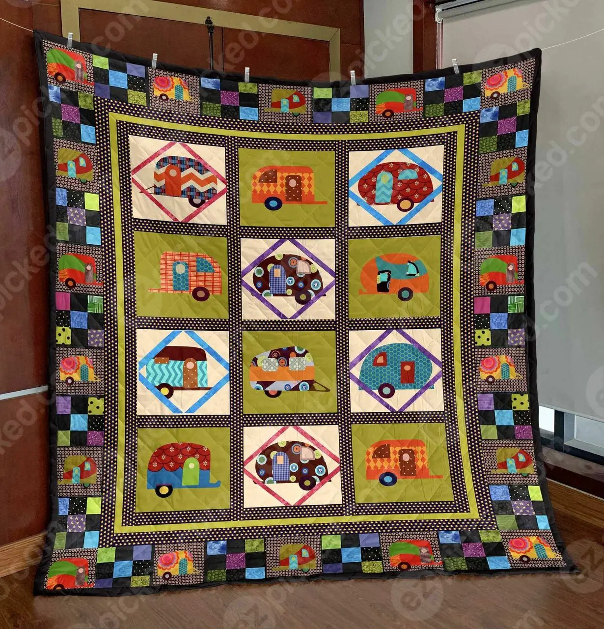 Let S Go Camping Clt170635 Quilt Blanket and Home Decor