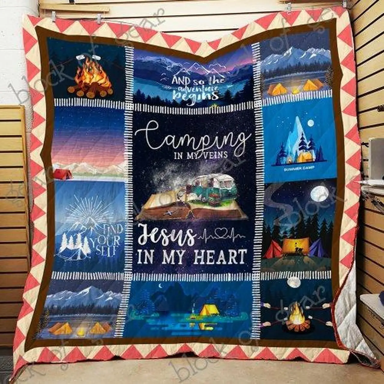 Let S Go Camping Quilt Blanket Np79 Quilt and Home Decor