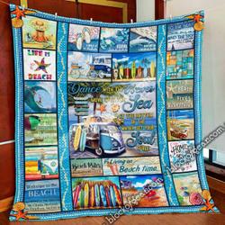 Let The Rhythm Of The Water Set Your Soul Free  Beach Quilt Blanket Shb77 and Home Decor