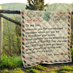 Letter Air Mail To My Son Quilt  Teasearch3D 191020 and Home Decor