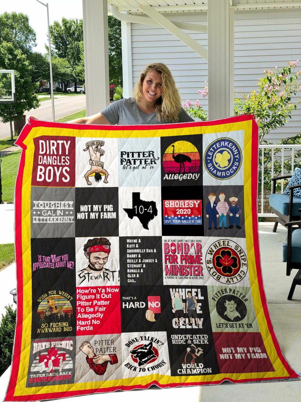 Letterkenny Pitter Patter Quilt Blanket and Home Decor