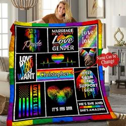 Lgbt Personalized Quilt Blanket Hhh010603Nh and Home Decor