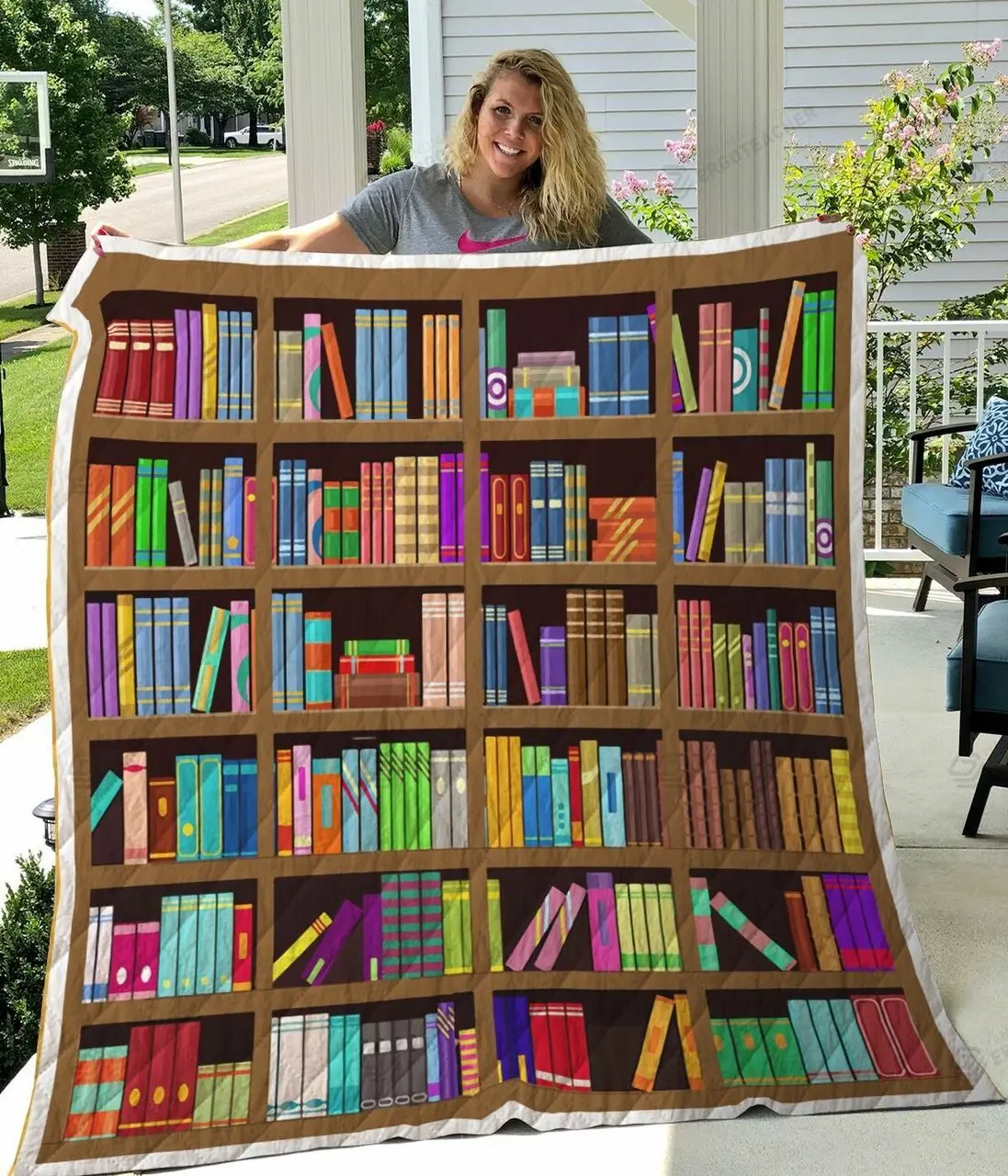 Library All Season Plus Size Quilt Blanket and Home Decor