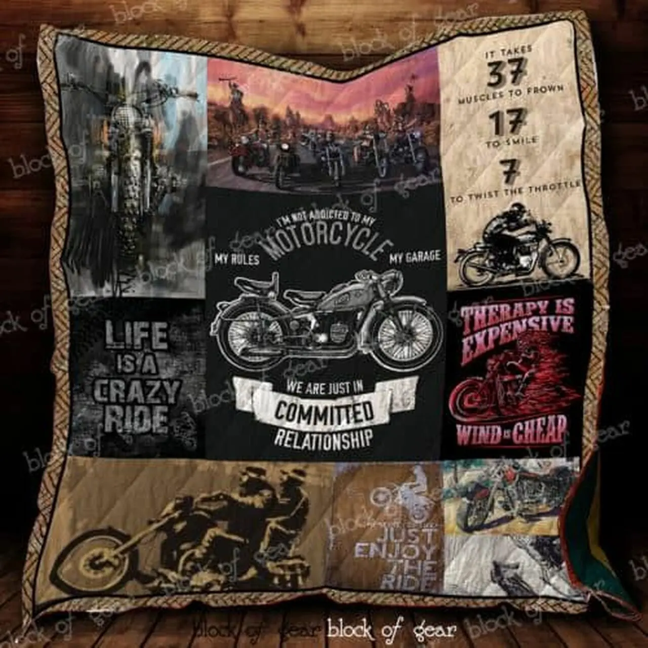 Life Is A Crazy Ride Motorcycle Cl22100327Mdq Quilt Blanket and Home Decor
