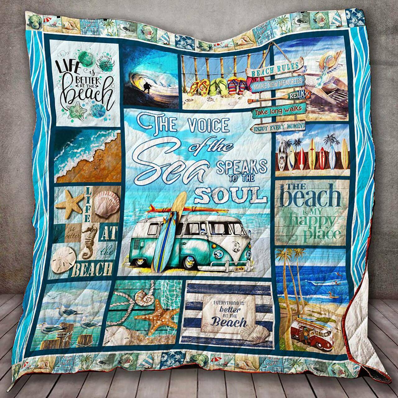 Life Is Better At The Beach Quilt X0308-01 Quilt and Home Decor