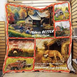 Life Is Better On The Farm Blanket Kc1707 Quilt and Home Decor