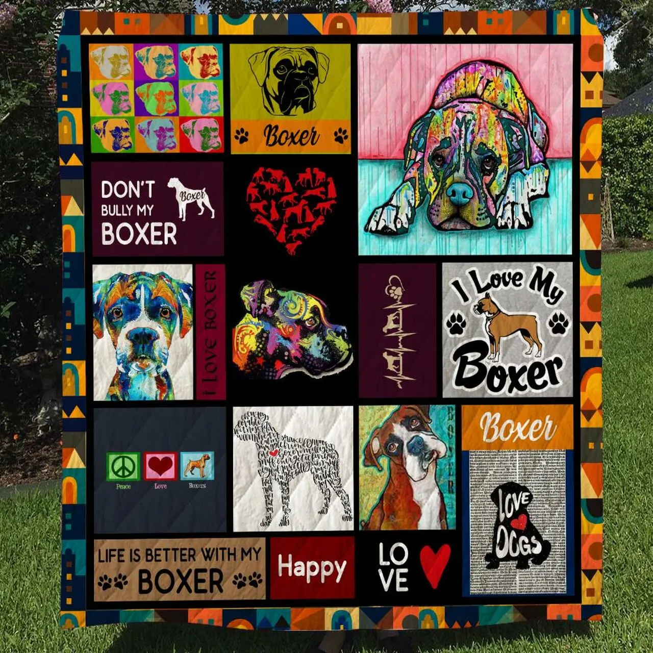 Life Is Better With Boxer Quilt and Home Decor