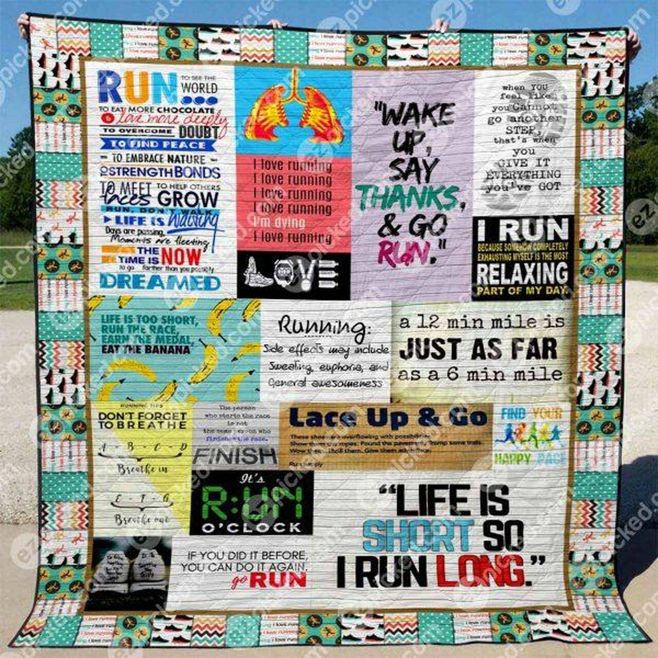 Life Is Short So I Run Long Quilt Blanket Ypm0 Quilt and Home Decor