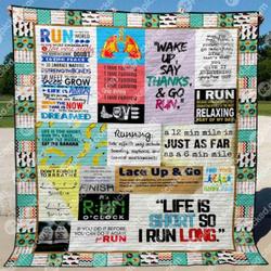 Life Is Short So I Run Long Quilt Blanket Ypm0  Quilt and Home Decor
