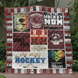 Life Needs Hockey Quilt Blanket Aa22  Quilt and Home Decor