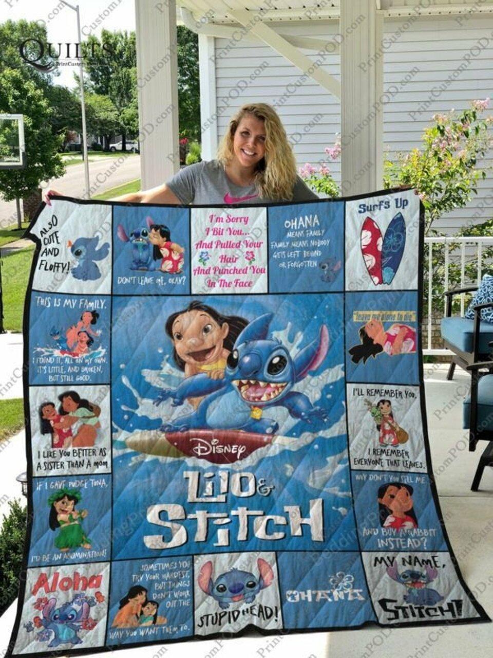 Lilo & Stitch Quilt Blanket For Fans Ver 17 and Home Decor