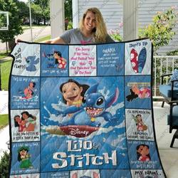 Lilo & Stitch Quilt Blanket For Fans Ver 17 and Home Decor