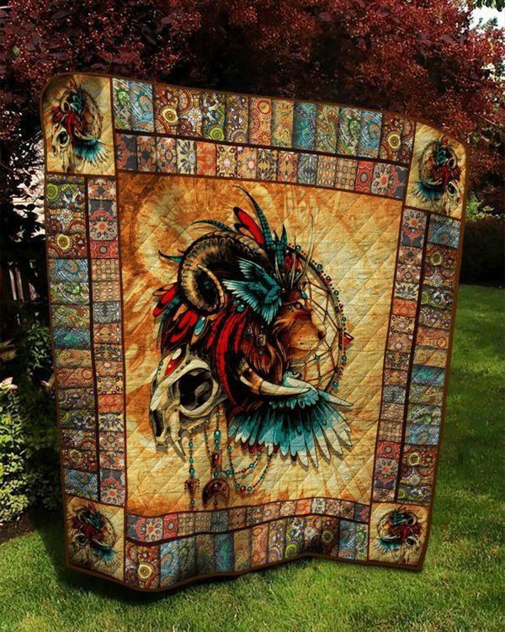 Lion Headman Quilt Blanket Quilt and Home Decor