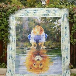 Lion Inside Blanket Clt190661 Quilt Blanket and Home Decor