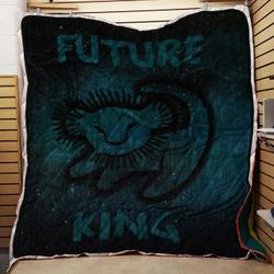 Lion King Future King Teal Plush Throw Quilt and Home Decor