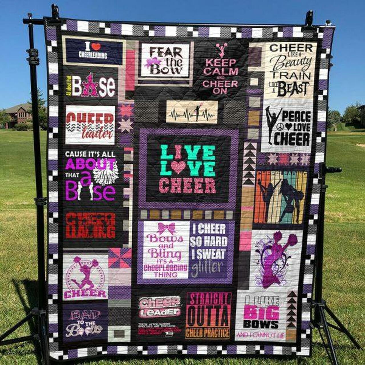 Live Love Cheer Quilt Blanket Lv01 Quilt and Home Decor