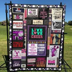 Live Love Cheer Quilt Blanket Lv01  Quilt and Home Decor