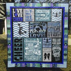 Live Love Cheer Quilt Blanket Tr12  Quilt and Home Decor