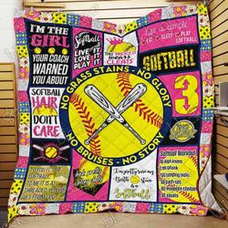 Live Love Softball Gs-Cl-Nt2910 Quilt Blanket and Home Decor
