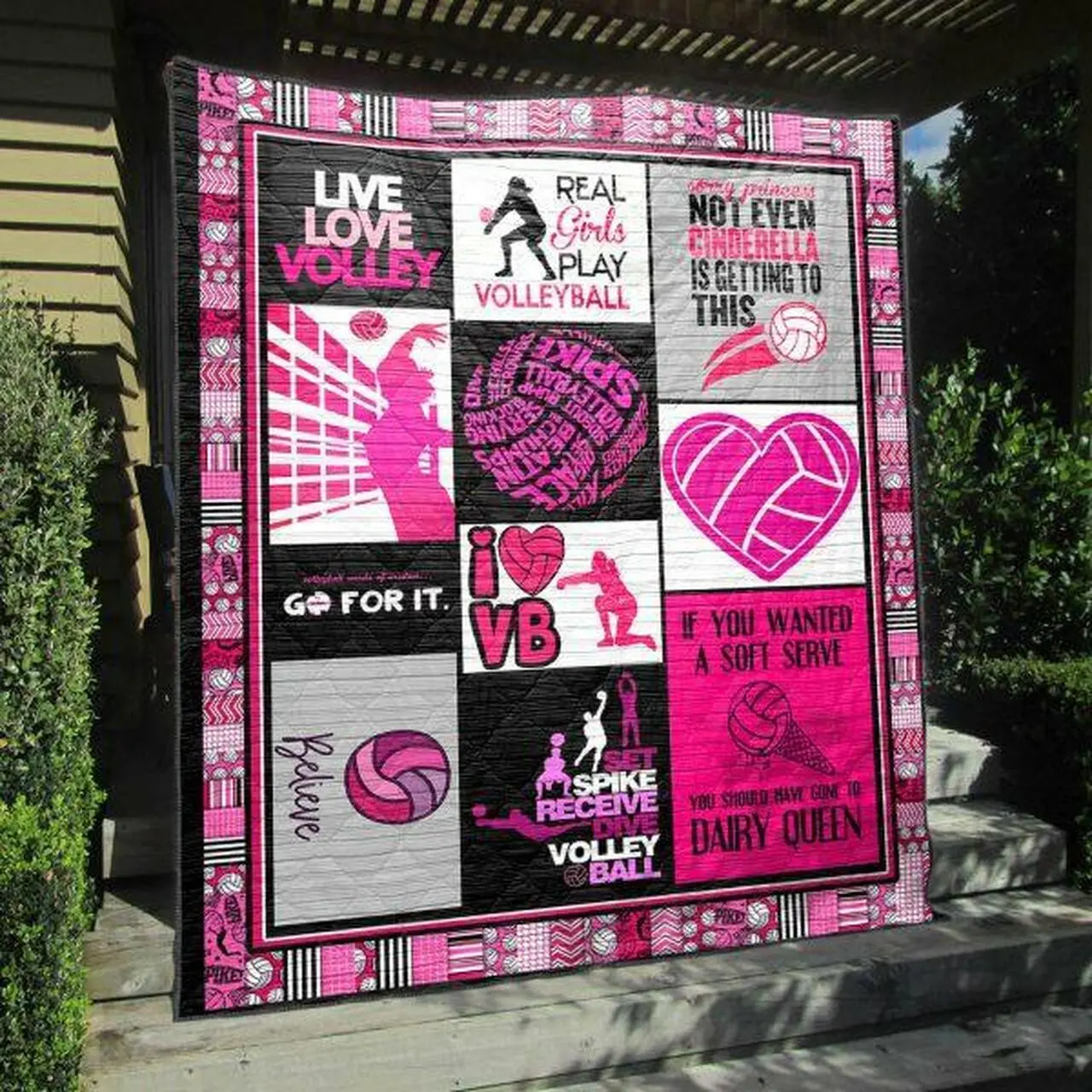 Live Love Volleyball Quilt Blanket Vh09 Quilt and Home Decor
