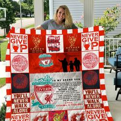 Liverpool Grandma And Grandpa To Grandson Quilt Blanket and Home Decor