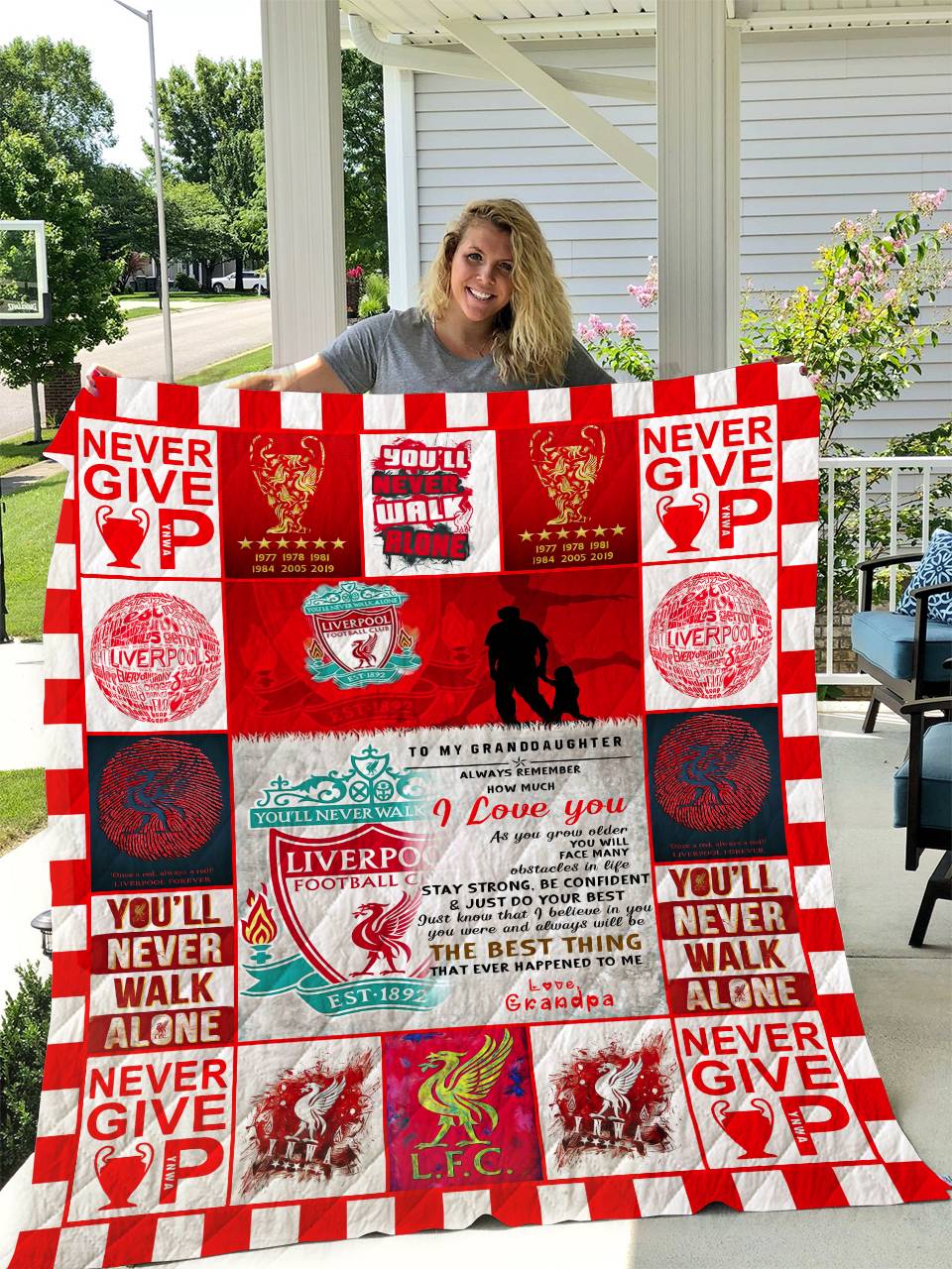 Liverpool - To My Granddaughter - Love Grandpa Quilt and Home Decor