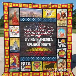 Living In America With Spanish Roots Blanket Th1307 Quilt and Home Decor