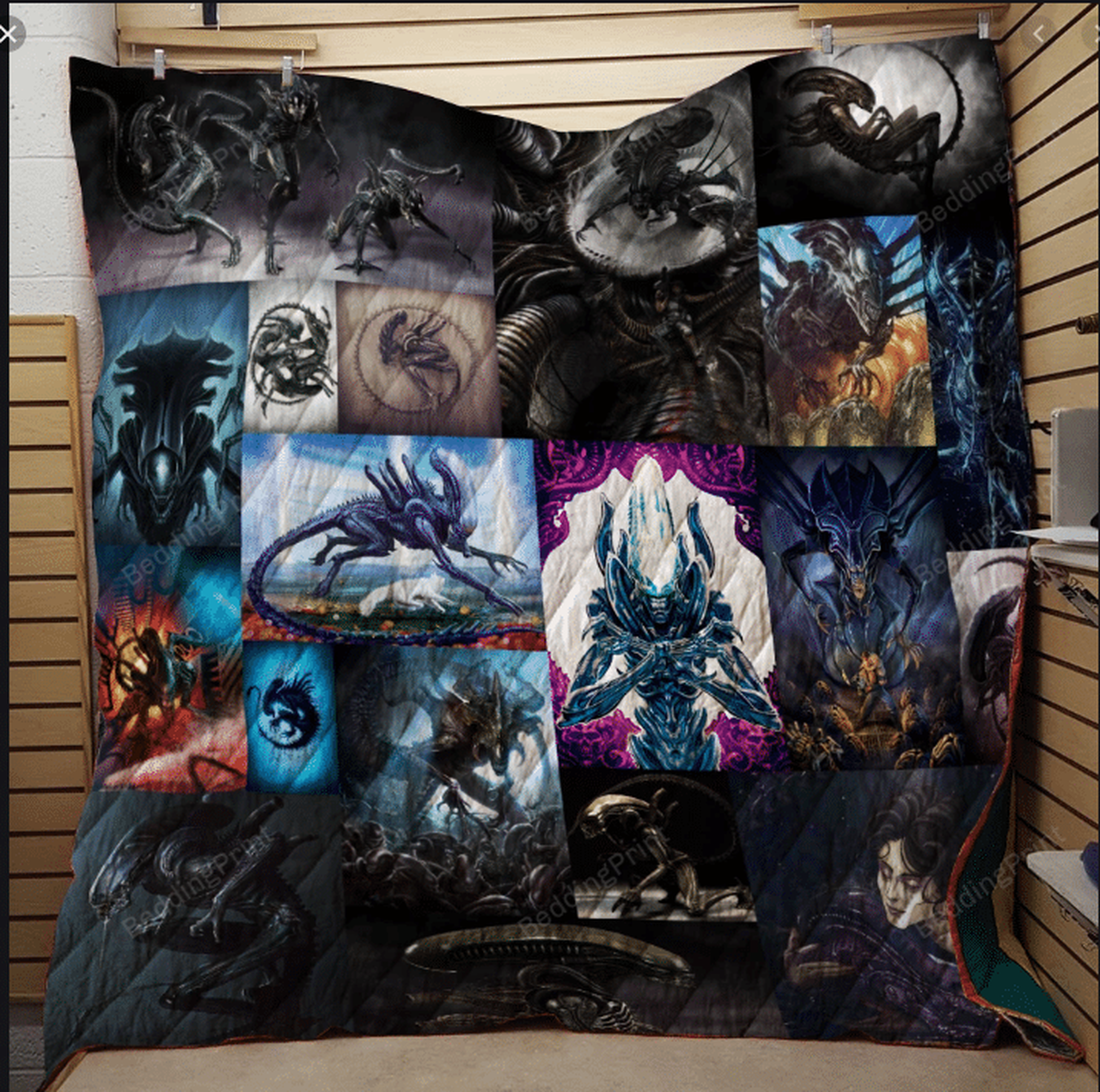 Ll Alien Xenomorph Quilt Blanket For Fans and Home Decor