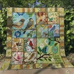 LL Bird Quilt Blanket Ver 04 and Home Decor