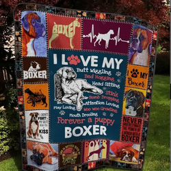 Ll  Boxer Dog Quilt Blanket and Home Decor