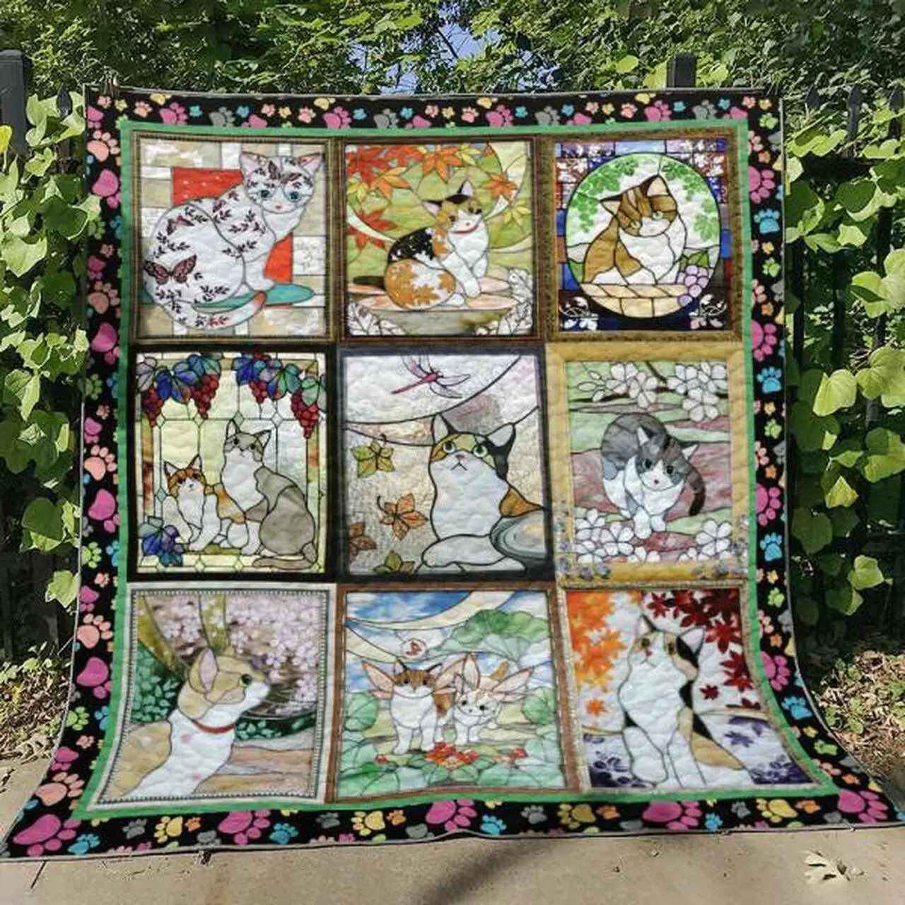 Ll Cat Quilt Blanket Ver 11 and Home Decor