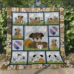 Ll  Cute Dogs Quilt Blanket and Home Decor