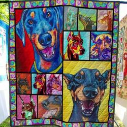 Ll Doberman Quilt Blanket and Home Decor