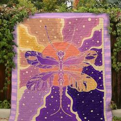 Ll  Dragonfly Quilt Blanket Ver 01 and Home Decor