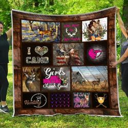 Ll Girl Hunting Quilt Blanket and Home Decor