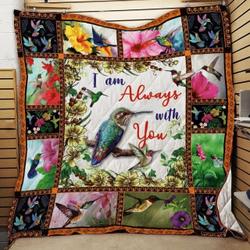 Ll  I Am Always With You, Hummingbird Quilt Blanket and Home Decor