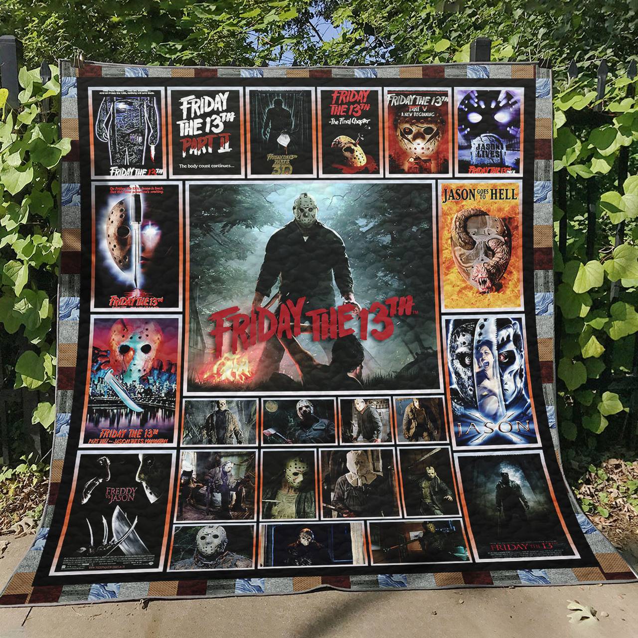 Ll Jason Voorhees -Friday The 13Th Quilt Blanket and Home Decor