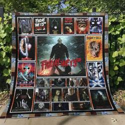 Ll Jason Voorhees -Friday The 13Th Quilt Blanket and Home Decor