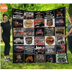 Ll Jeep Quilt Blanket and Home Decor