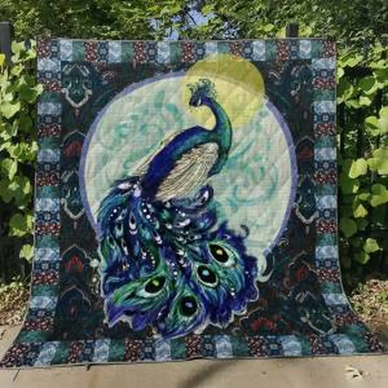Ll Peacock Quilt Blanket Ver 02 and Home Decor