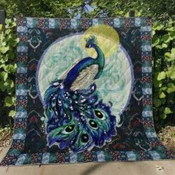 Ll  Peacock Quilt Blanket Ver 02 and Home Decor