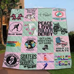 Ll Skating Quilt Blanket and Home Decor