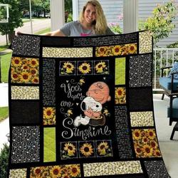 Ll Snoopy You Are My Sunshine Quilt Blanket and Home Decor