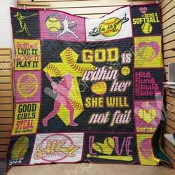 Ll Softball Quilt Blanket and Home Decor