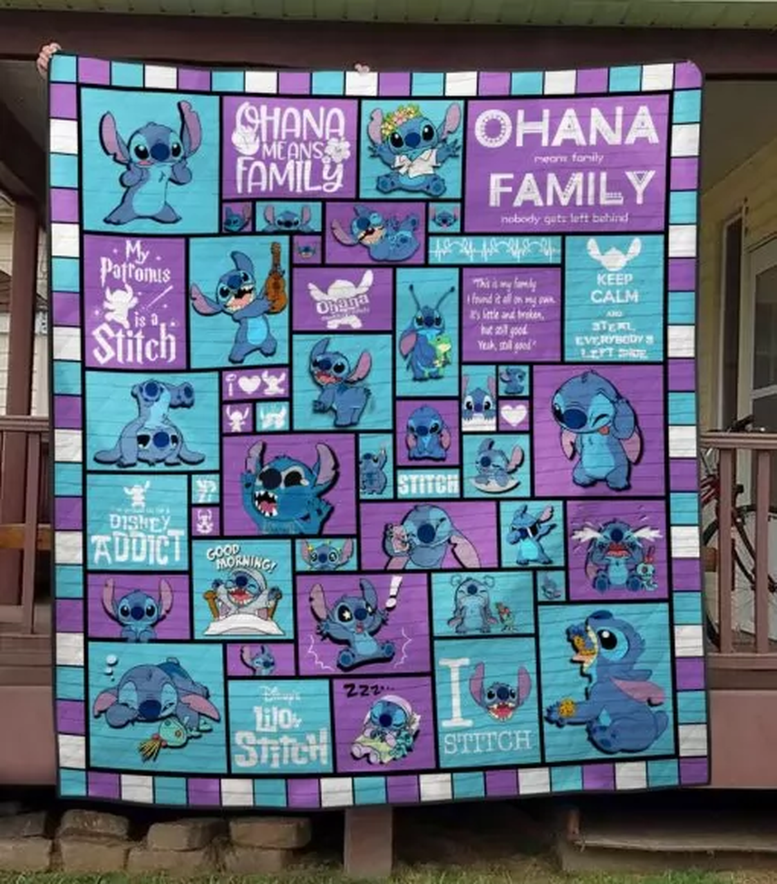 Ll Stitch Quilt Blanket and Home Decor