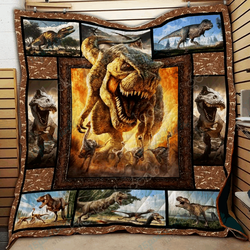 Ll T Rex Quilt Blanket and Home Decor