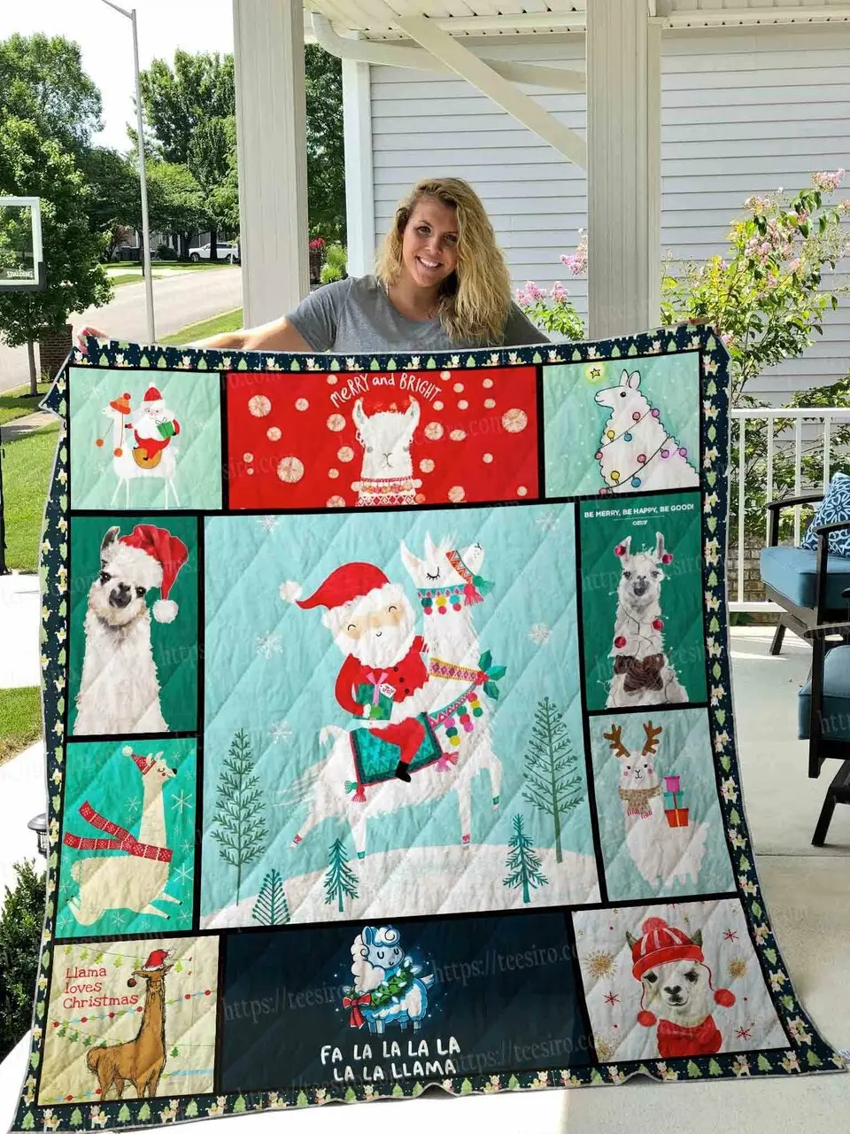 Llama Christmas Quilt Blanket Dhc1501741Vt and Home Decor