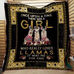 Llama Girl Quilt Blanket Blanket Dhc191267Vt and Home Decor